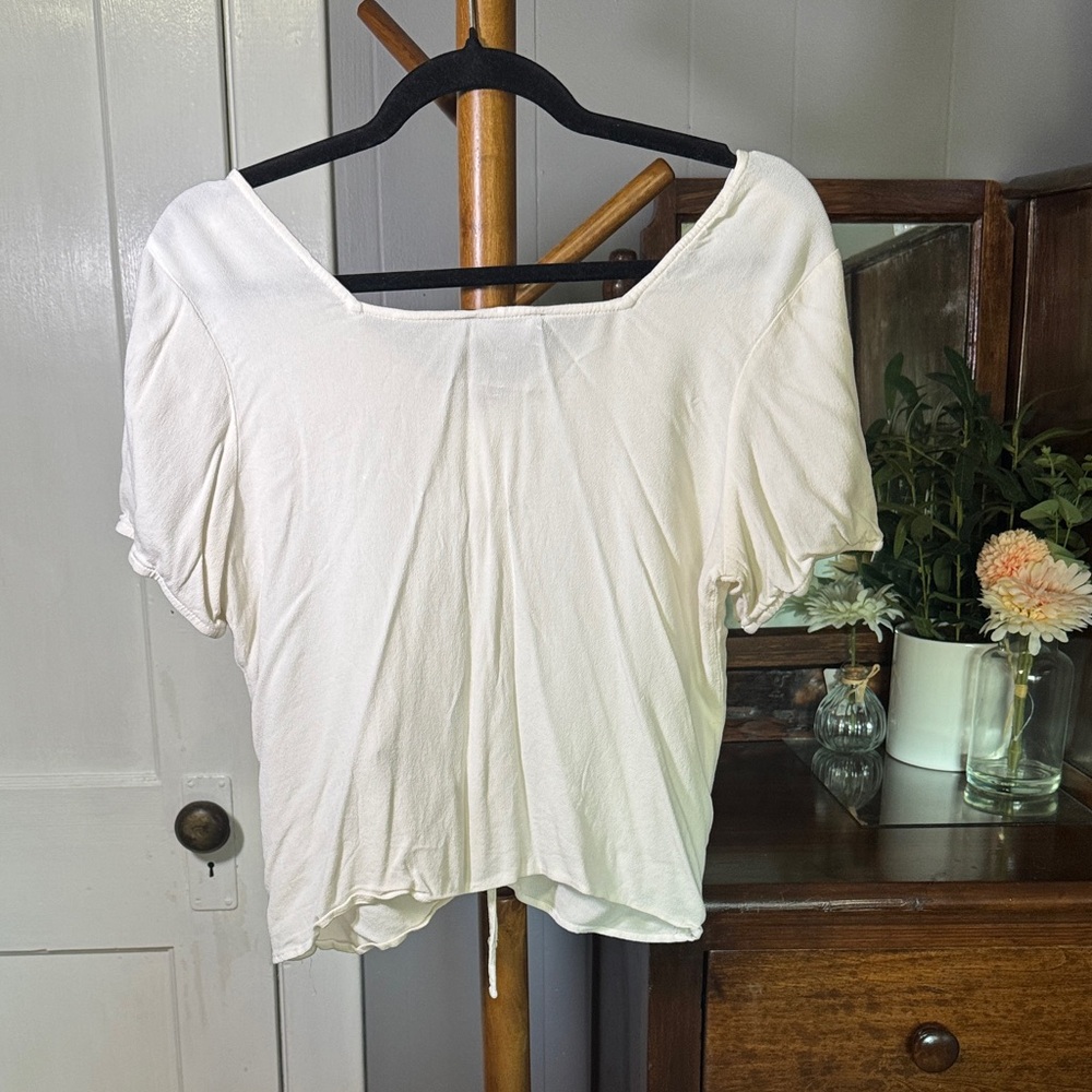🤍 Lily Morgan Ruched Drawstring Blouse — Size S - Picture 2 of 3